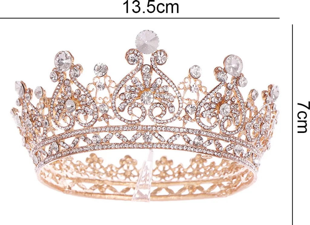 Prinzessinnen Krone Für Frauen & Mädchen – Mit Strass Verziert | Für Hochzeit, Party, Fotoshooting