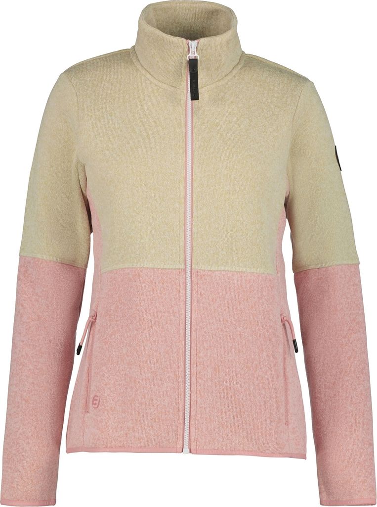 Icepeak Anahola Strickfleecejacke für Damen ohne Kapuze, Farbe:Rosa, Größe:XL