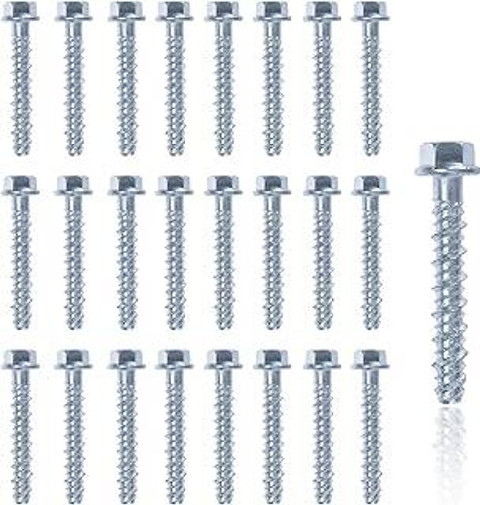 25 Stück Betonschrauben Ohne Dübel, M8 x 60mm SchraubErzinkt Betonschrauben M8 Sechskantkopf Schrauben Set Betonschraube Sechskant mit Scheibe f...