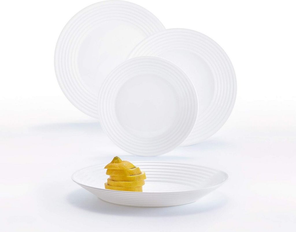 Set de vaisselle Luminarc 1700 blanc verre 18 pièces Image du produit 