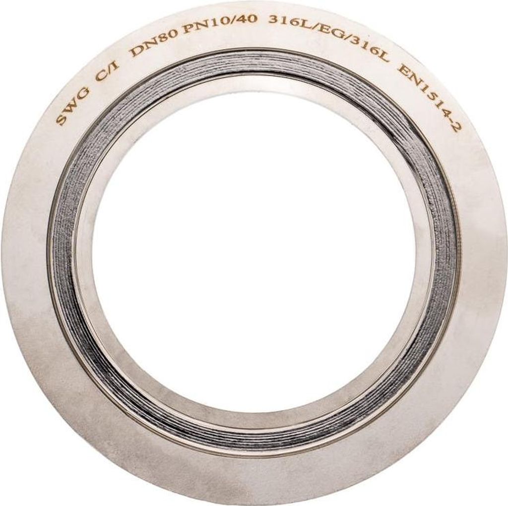 POLBERIS Spiralwunddichtung DN80 316L PN10-PN40 Graphit Flachdichtung