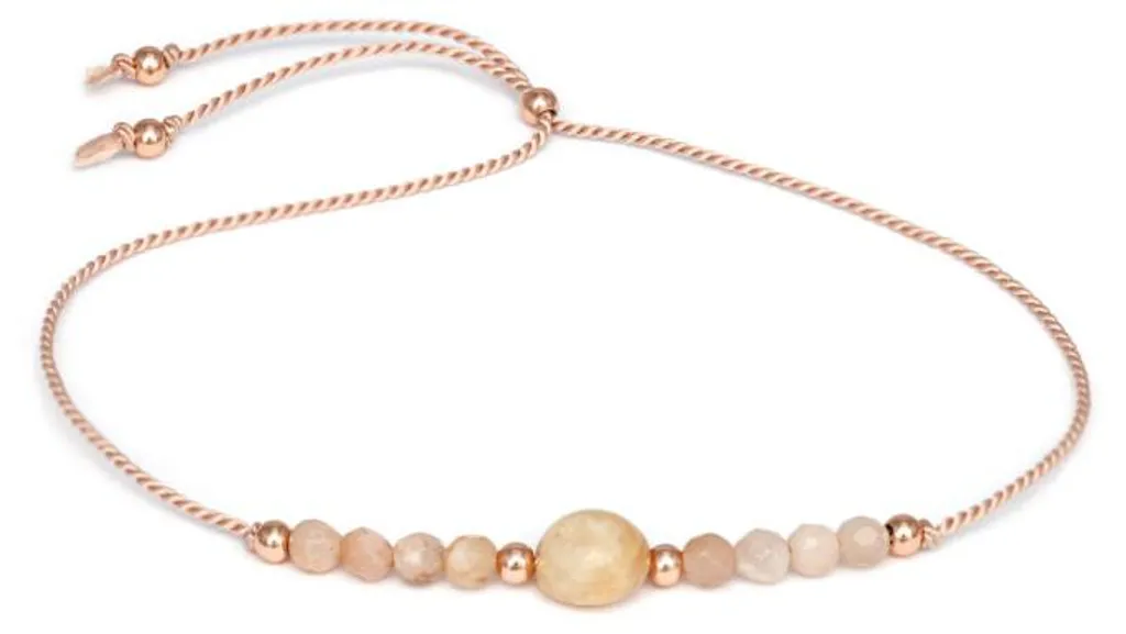 Bracelet en pierre de soleil naturelle pour femme - Modèle HE01R3RG-LP