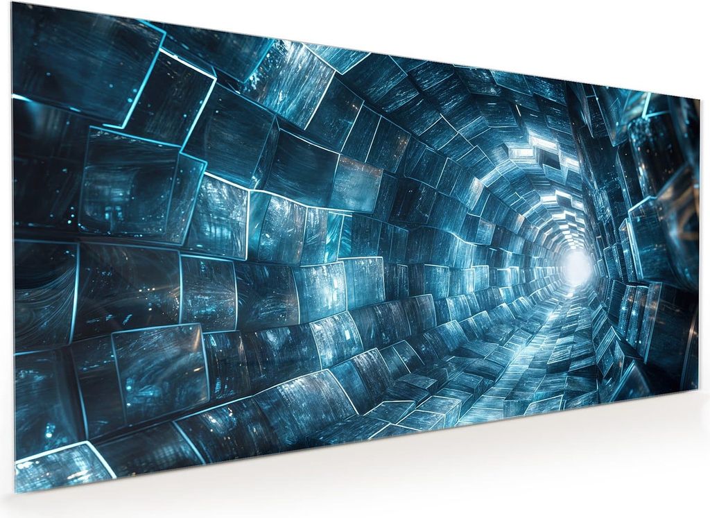 Küchenrückwand Spritzschutz Glas mit Motiv Futuristischer Tunnel 40 x 40 cm