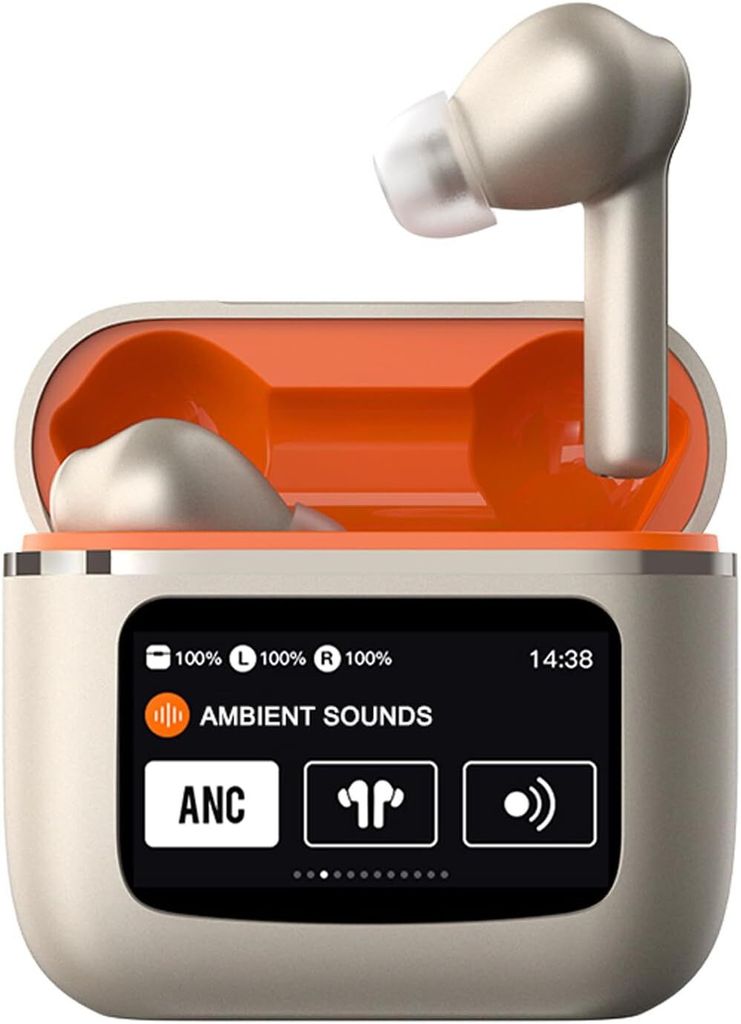 Noise Cancelling Kopfhörer ANC Wireless Headphones Kopfhoerer mit Touchscreen Bluetooth kabellos Kopfhörer Geräuschunterdrückung im Ohr mit Bil...