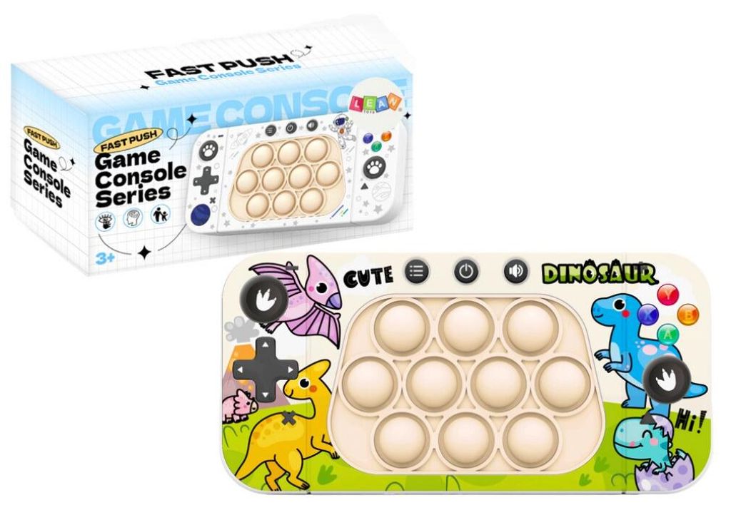 Leantoys Gra Zr?czno?ciowa Konsola Pop It 4 Tryby Gry Dinozaury