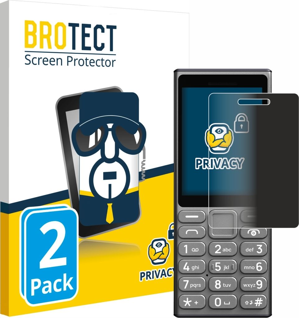 2x BROTECT Sichtschutzfolie für HMD 110 4G Anti-Spy Privacy Sichtschutz Blickschutz Folie Blaulicht-Schutz