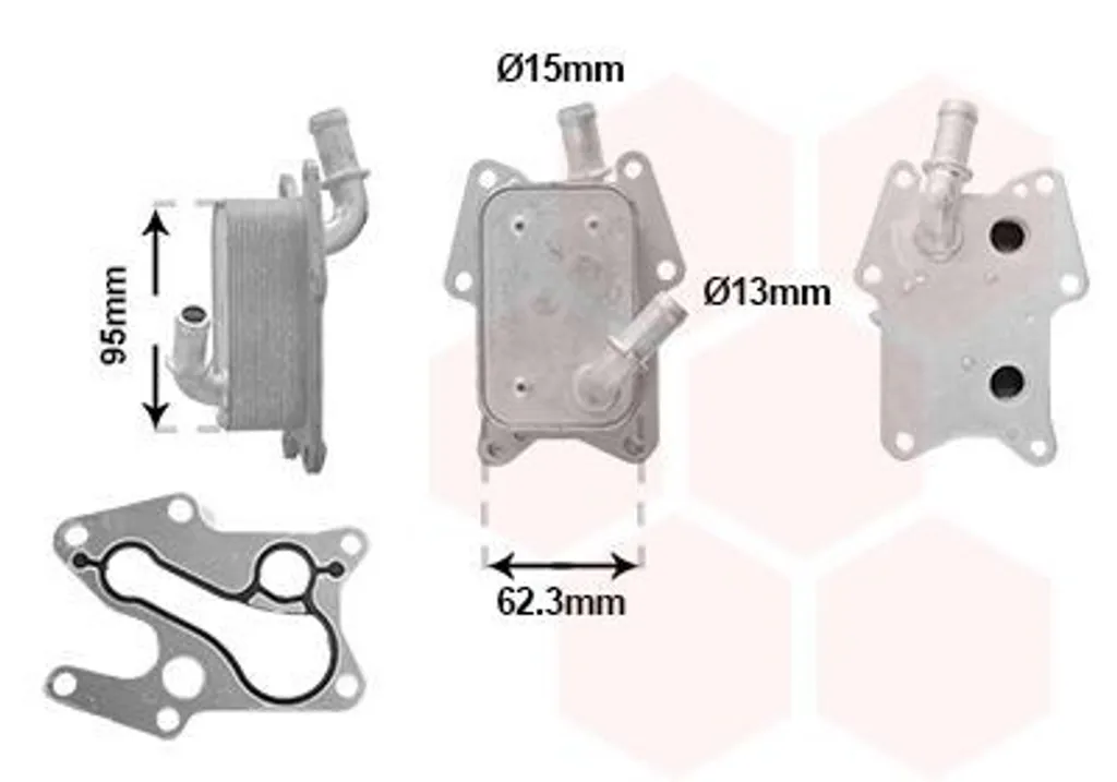Refroidisseur d'huile moteur VAN WEZEL 30013726 en aluminium robuste