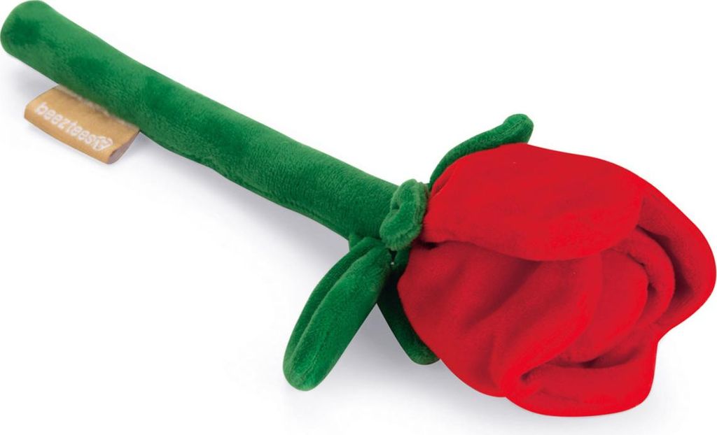 Beeztees Plüschspielzeug Rote Rose rot-grün Produktbild 