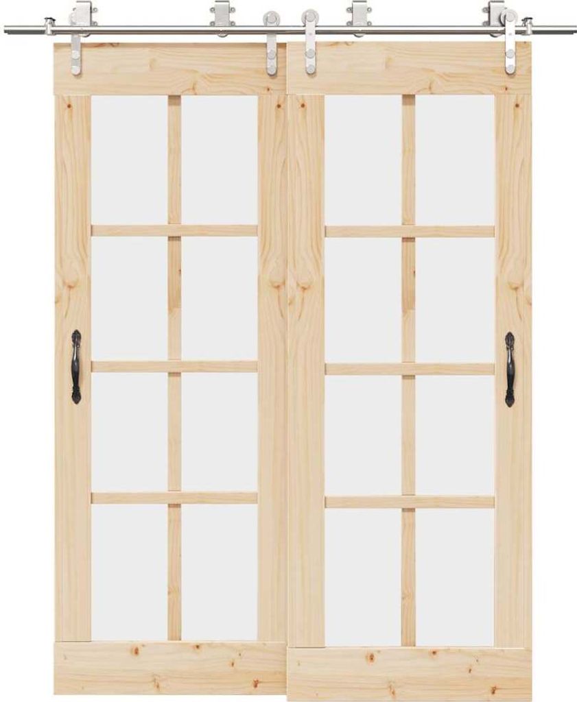 Schiebetür-Beschlagsatz 183 cm Edelstahl Silbern