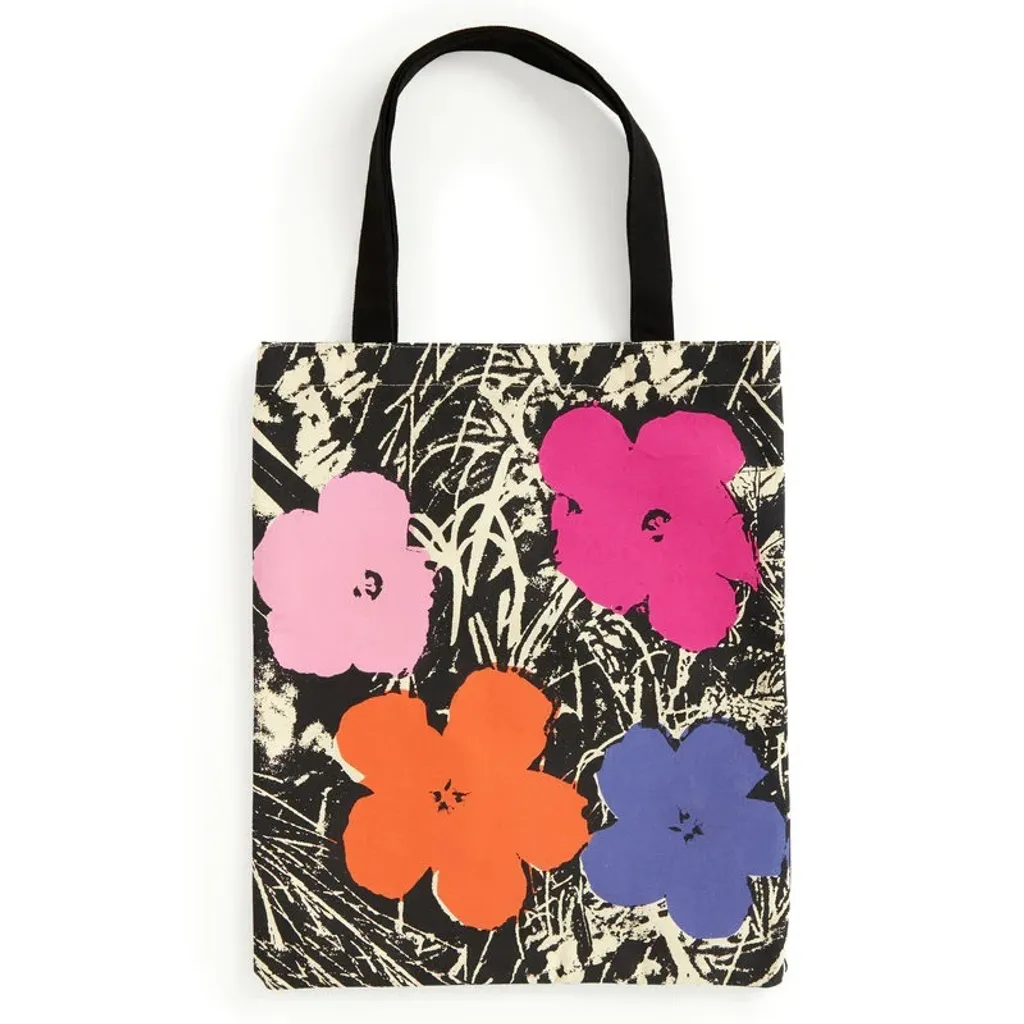 Galison Borsa in tela con fiori Warhol - rosa