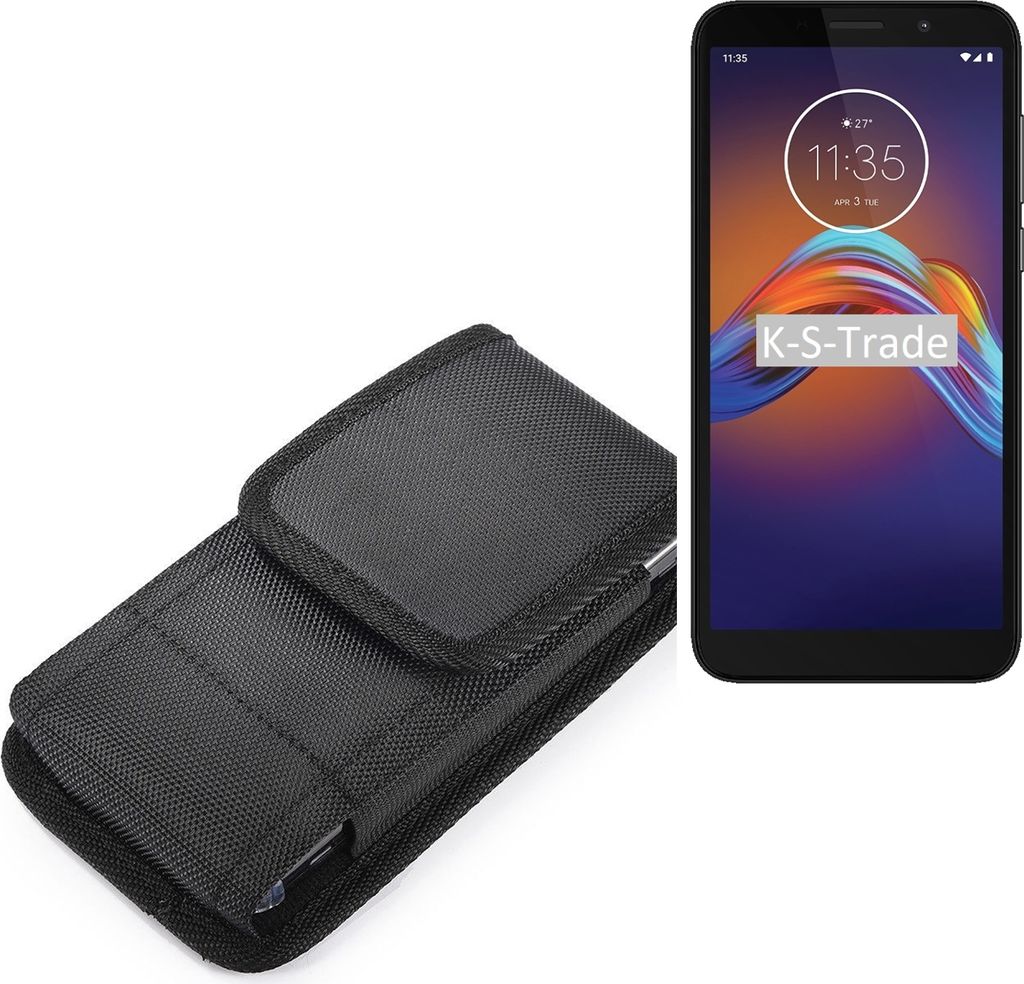 Holster Gürteltasche kompatibel mit Motorola Moto E6 Play Holster Gürtel Tasche wasserabweisend Handy Hülle Schutz Hülle Outdoor schwarz K-S-Trade