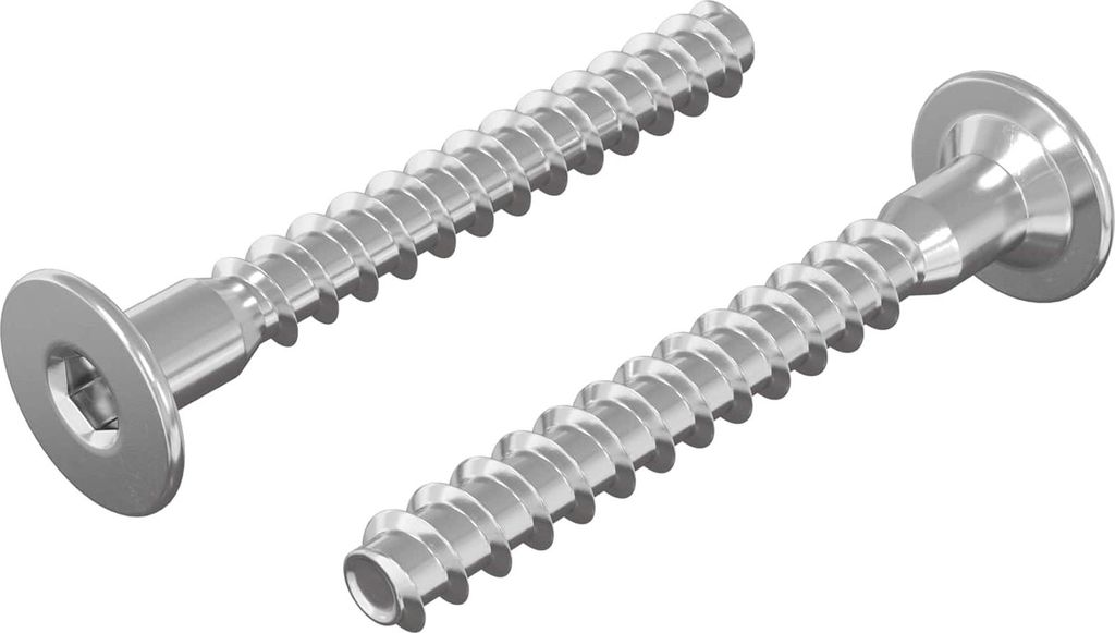 Confirmat-Schrauben 2 pcs Silber Ø5 x 40 mm Metall