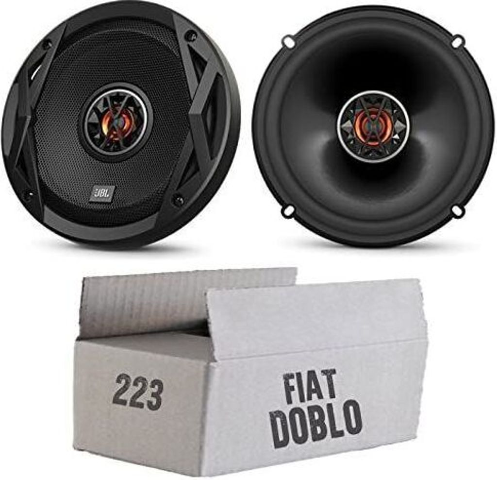 Lautsprecher Boxen JBL Club 6522 | 2-Wege | 16,5cm Koax Auto Einbauzubehör - Einbauset passend für Fiat Doblo 223 Front - justSOUND