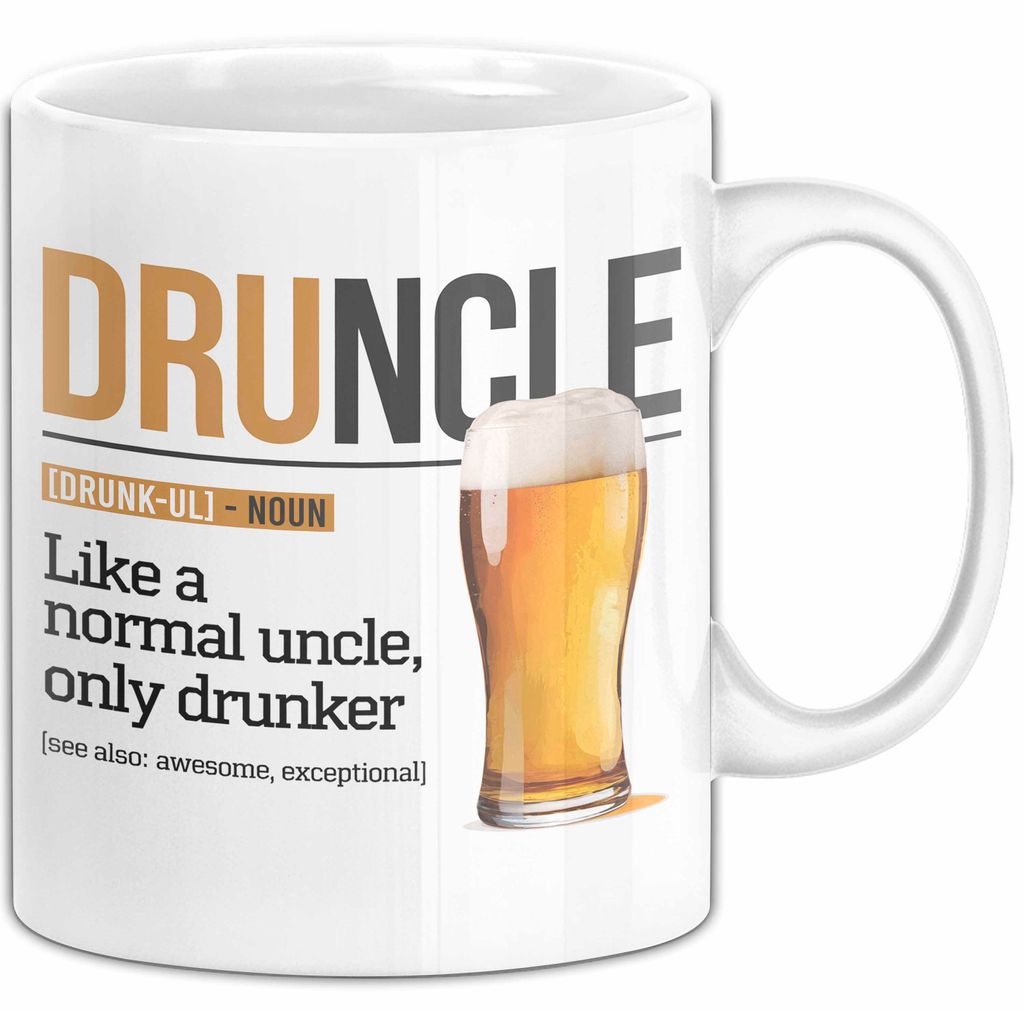 Onkel Sarkastisch Sarkasmus Tasse Geschenk Lustige Geschenkidee Spruch Druncle Definition (Weiß)