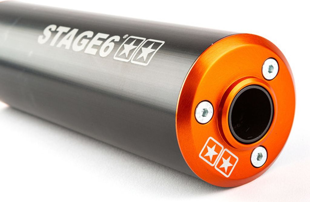 Stage6 Schalldämpfer 50/80cc Orange Linke Halterung