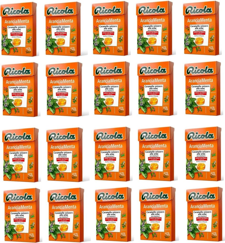 20x Ricola Astuccio Arancia Menta bonbon Minz Orange Produktbild 