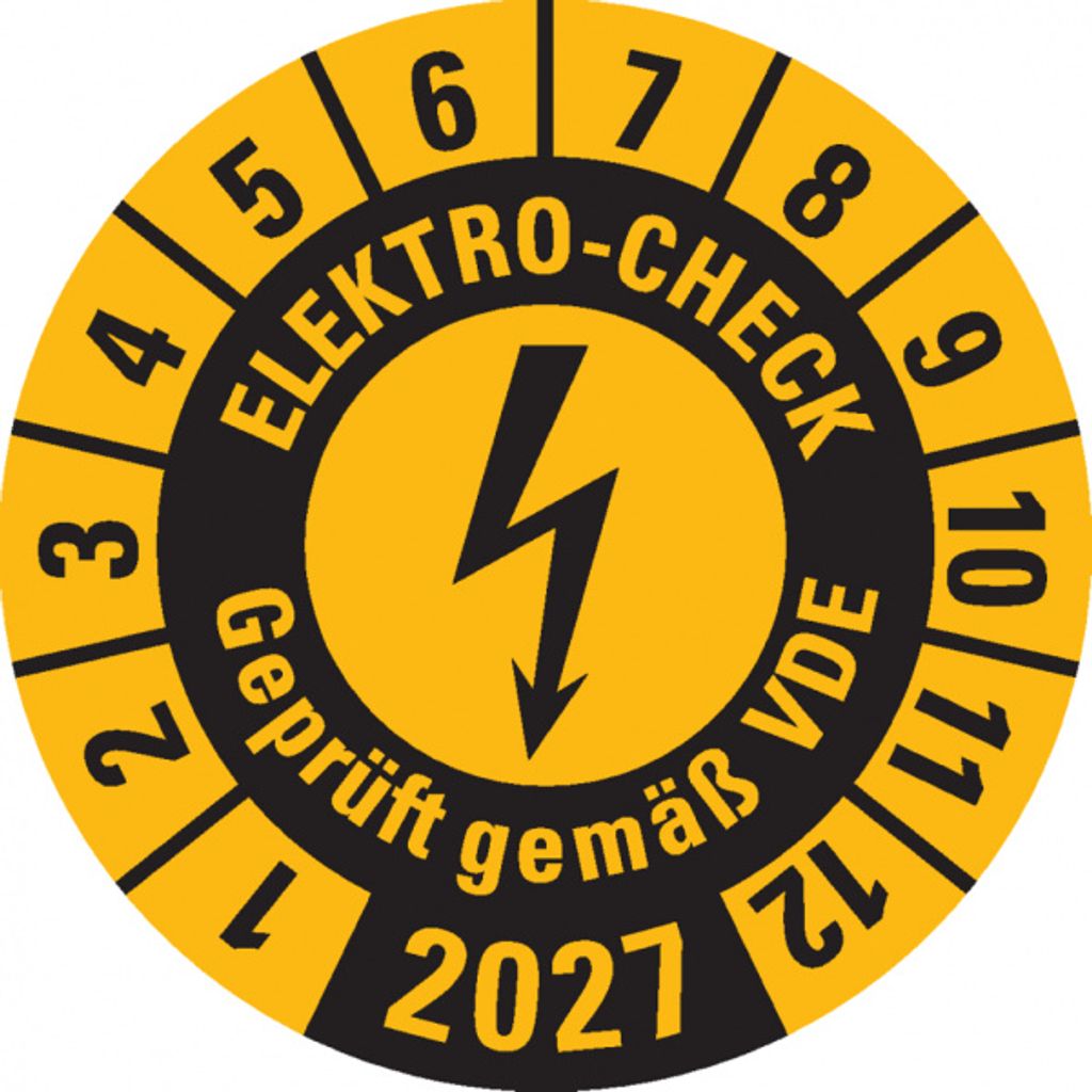 Dreifke Prüfplakette ELEKTRO-CHECK ..., 2027, gelb, Dokumentenfolie, ...