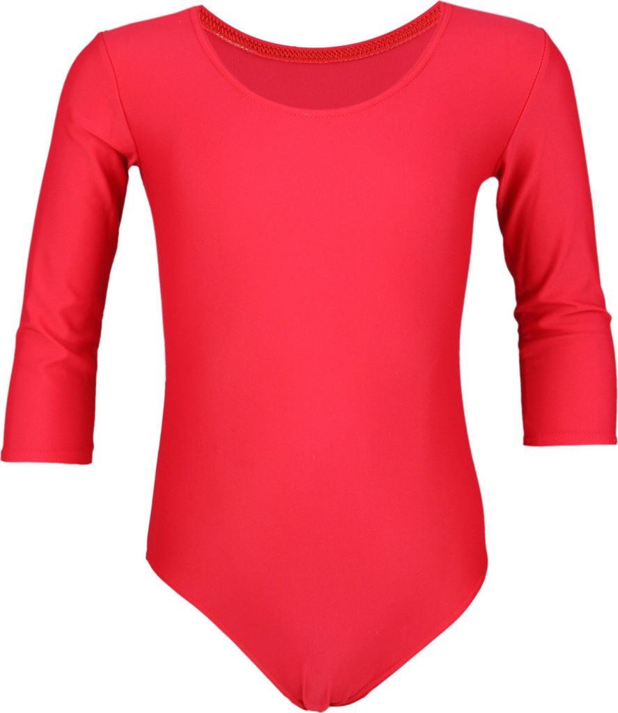 Aquarti Mädchen Ballett Trikot 3/4 Arm Gymnastik Ballettanzug, Farbe: Rot, Größe: 152