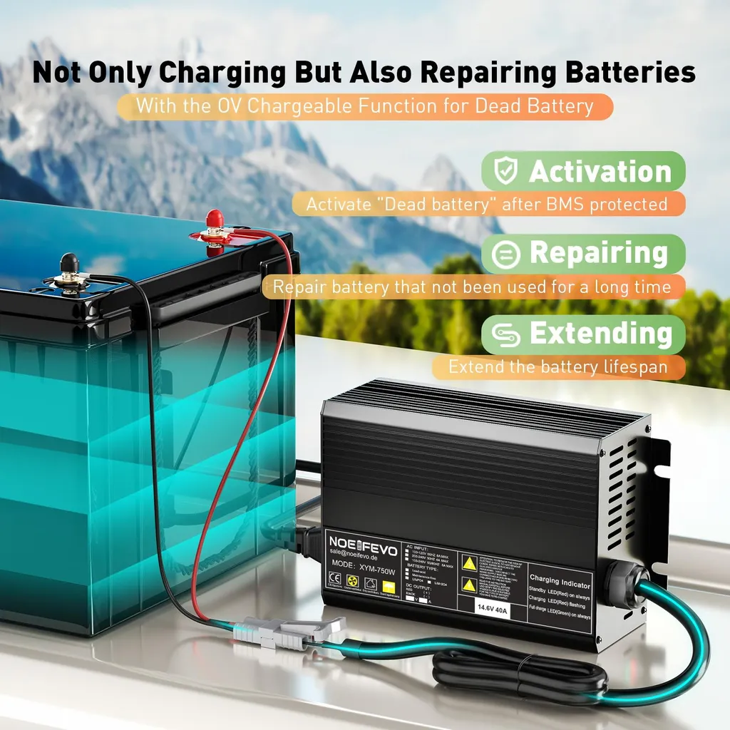40A Chargeur de Batterie Intelligent - Mode Activation 0V - Rapide
