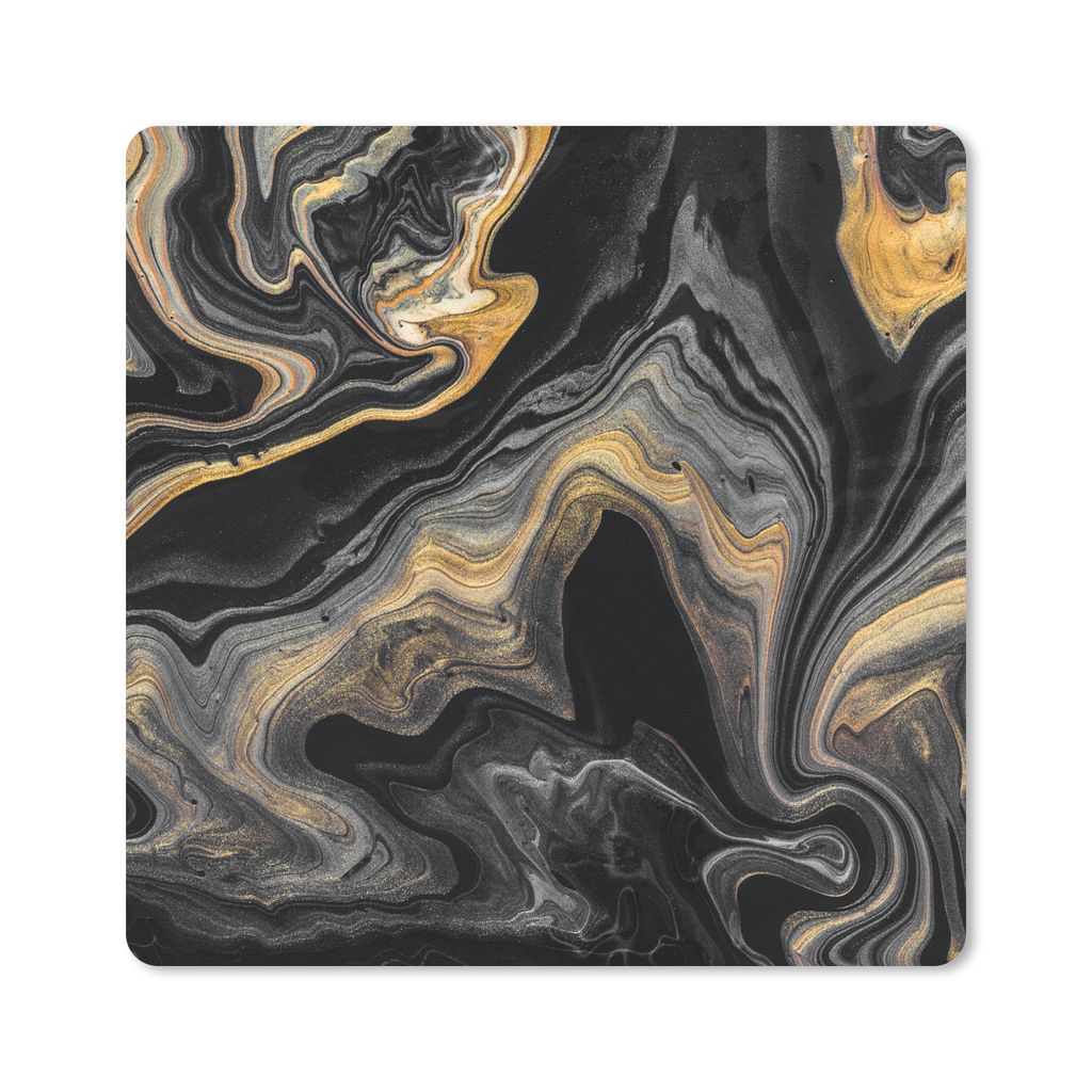 MuchoWow Mauspad Mousepad Marmor - Acryl - Gold - Luxus - Abstrakt 20x20 cm - Mousepads - Maus Mat - Pad - Mausunterlage - Desk Mat - Bureauartikeln