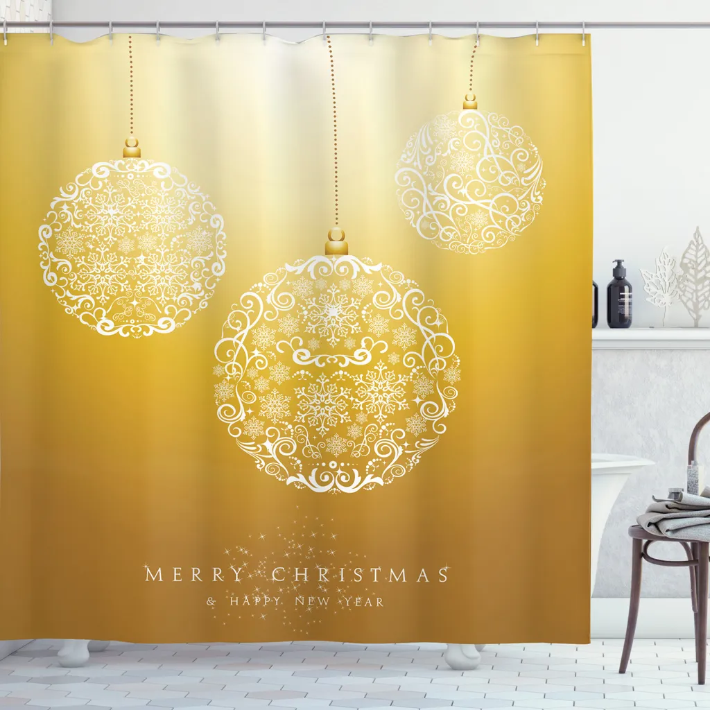 ABAKUHAUS Tenda Doccia Tessuto Tecnico 175x180 - Natale Senape