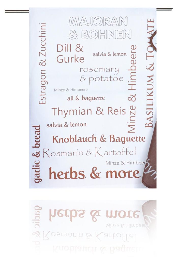 Geschirrtuch bedruckt HERBS & MORE TAUPE Produktbild 
