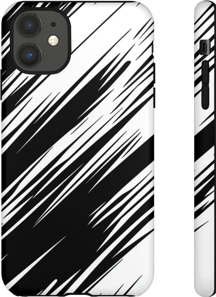 Dynamisches Schwarz-Weiß-Speedlines-Muster – Hülle Kompatibel mit iPhone 11
