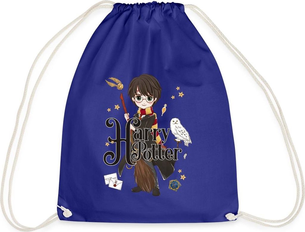 Spreadshirt Harry Potter Elemente Turnbeutel, One size, Königsblau