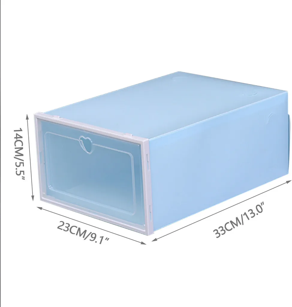 Rangement chaussures empilable bleu avec tiroir transparent x20