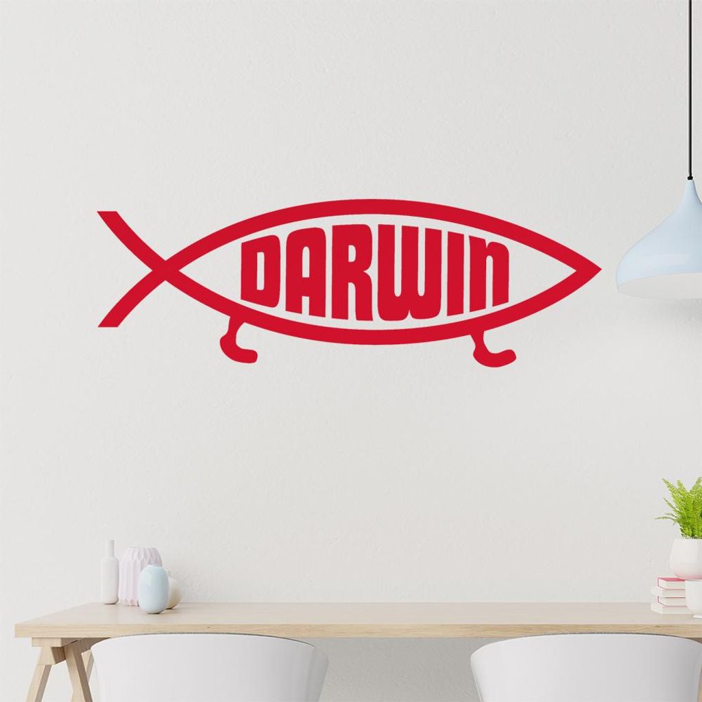 darwin Wandtattoo in 6 Größen - Wandaufkleber Wall Sticker - Dekoration, Küche, Wohnzimmer, Schlafzimmer, Badezimmer