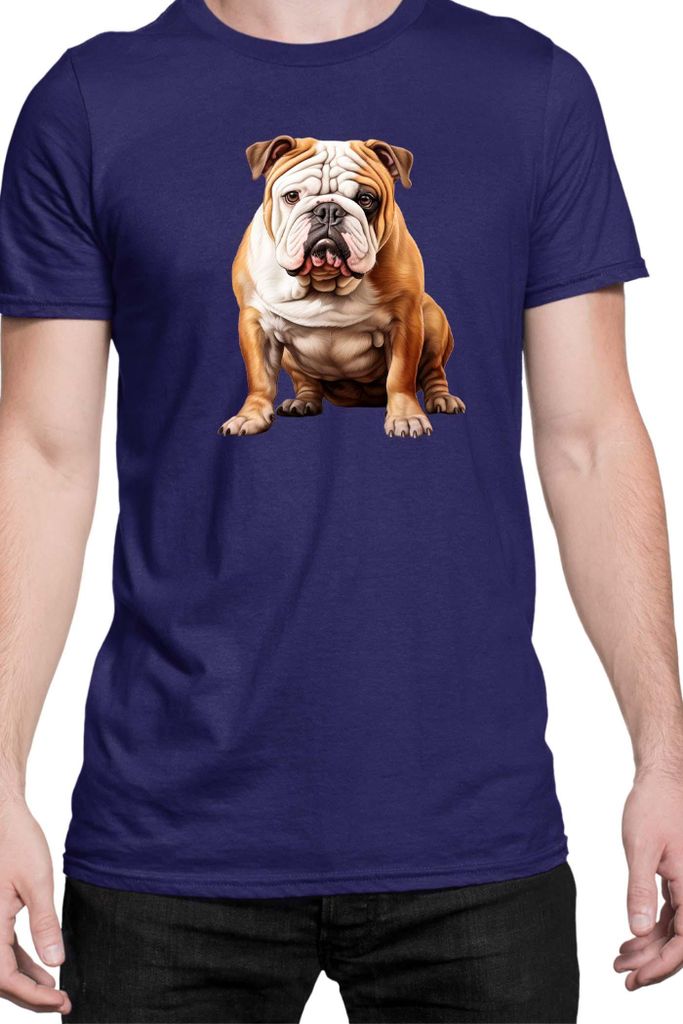 Herren T-Shirt Dogs Breeds English Mastiff Dog Breed 005, Man S / Dunkelblau