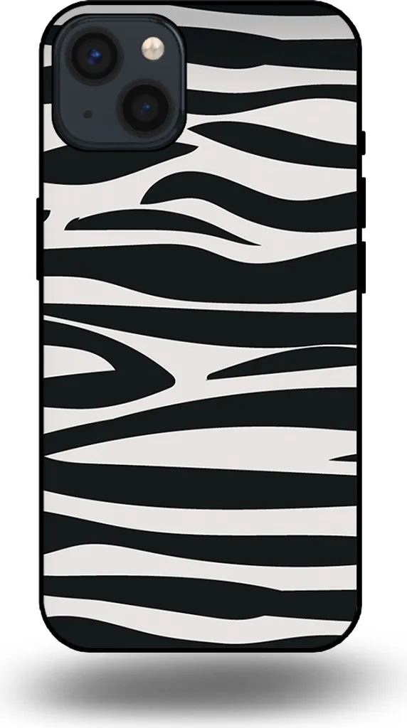 Smartphonica Custodia per iPhone 13 con stampa zebrata - Custodia in TPU con design zebrato - Nero Bianco
