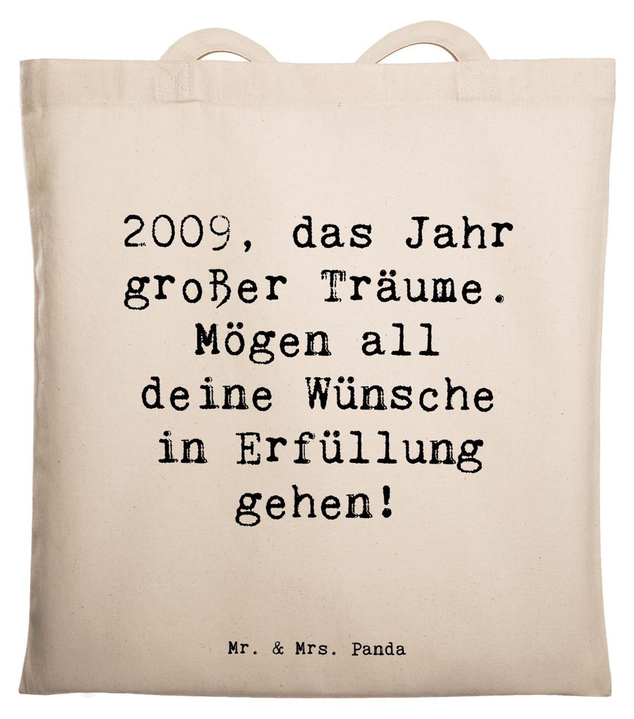 Mr. & Mrs. Panda einkaufsshopper Spruch 2009 Geburtstag - Weiß - Geschenk, besondere Momente, festival tasche, Tote Bag, 14., Happy Birthday, Wün...