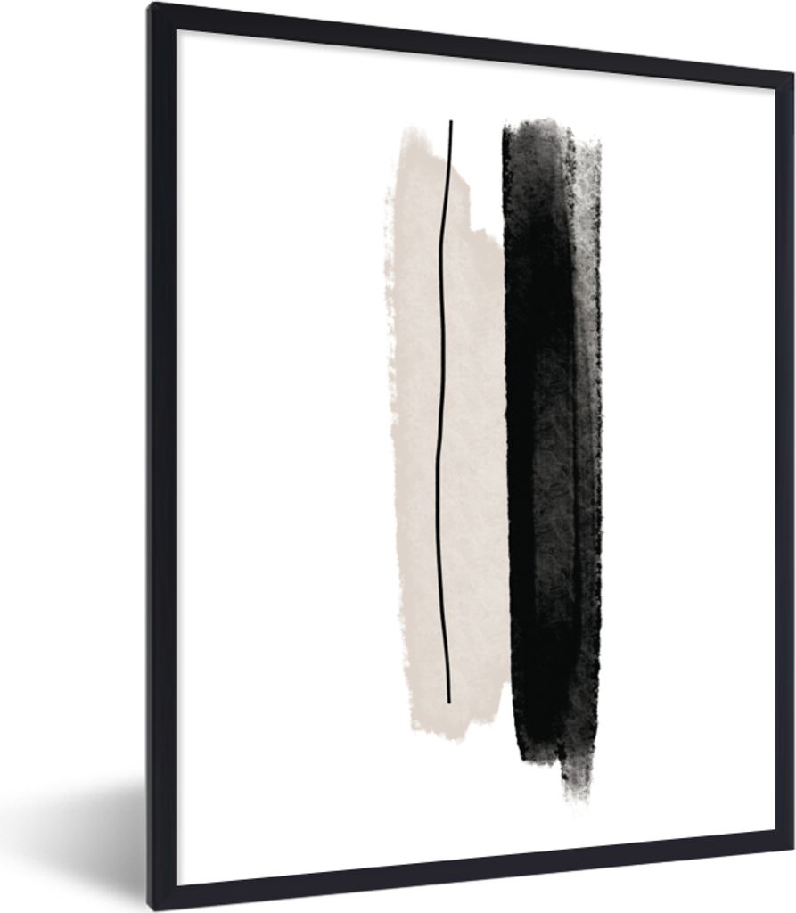 MuchoWow Gerahmtes Poster Linie - Gestaltung - Pastell 60x80 cm - Poster mit Schwarzem Bilderrahmen Wandposter Rahmen Foto Bilder - Premium - Wan...