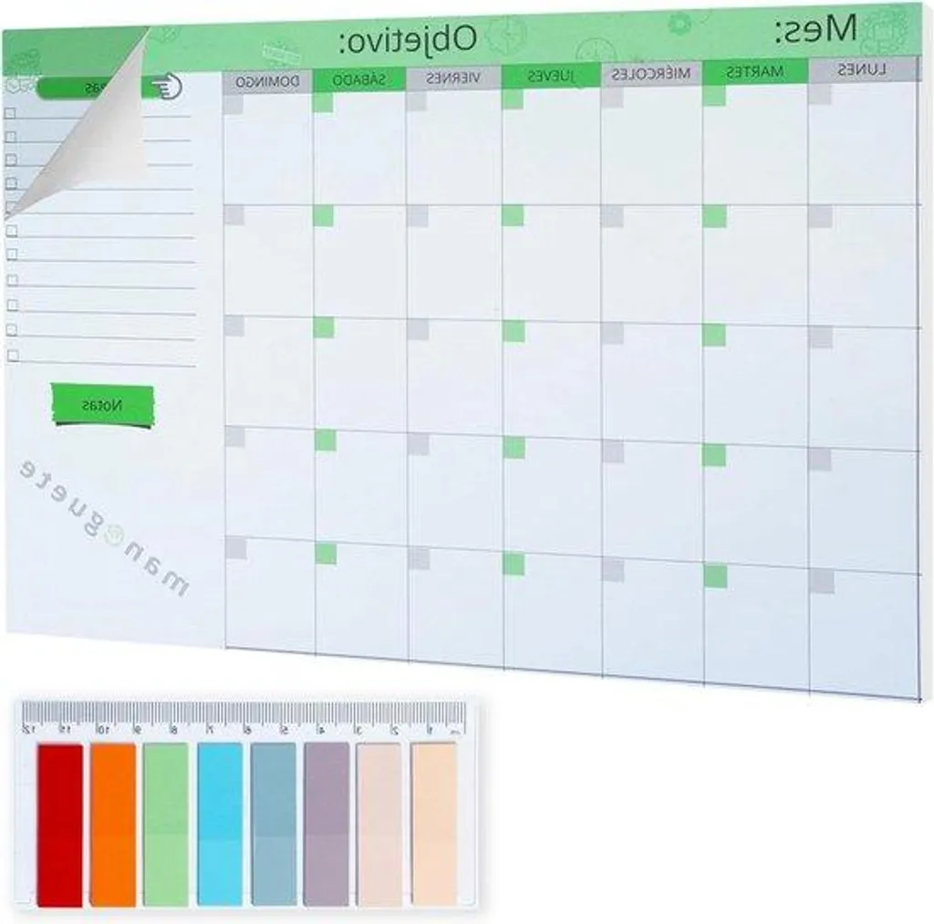 Planning hebdomadaire A3 2024 grand format avec sets de notes autocollantes
