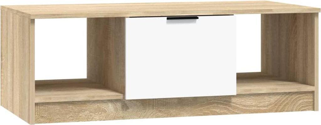 vidaXL Couchtisch Weiß und Sonoma-Eiche 102x50x36 cm Produktbild 