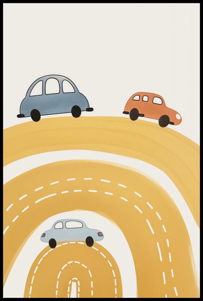 Plakat 61x91,5cm Muster für Kinder, Mädchen und Jungen - Autos