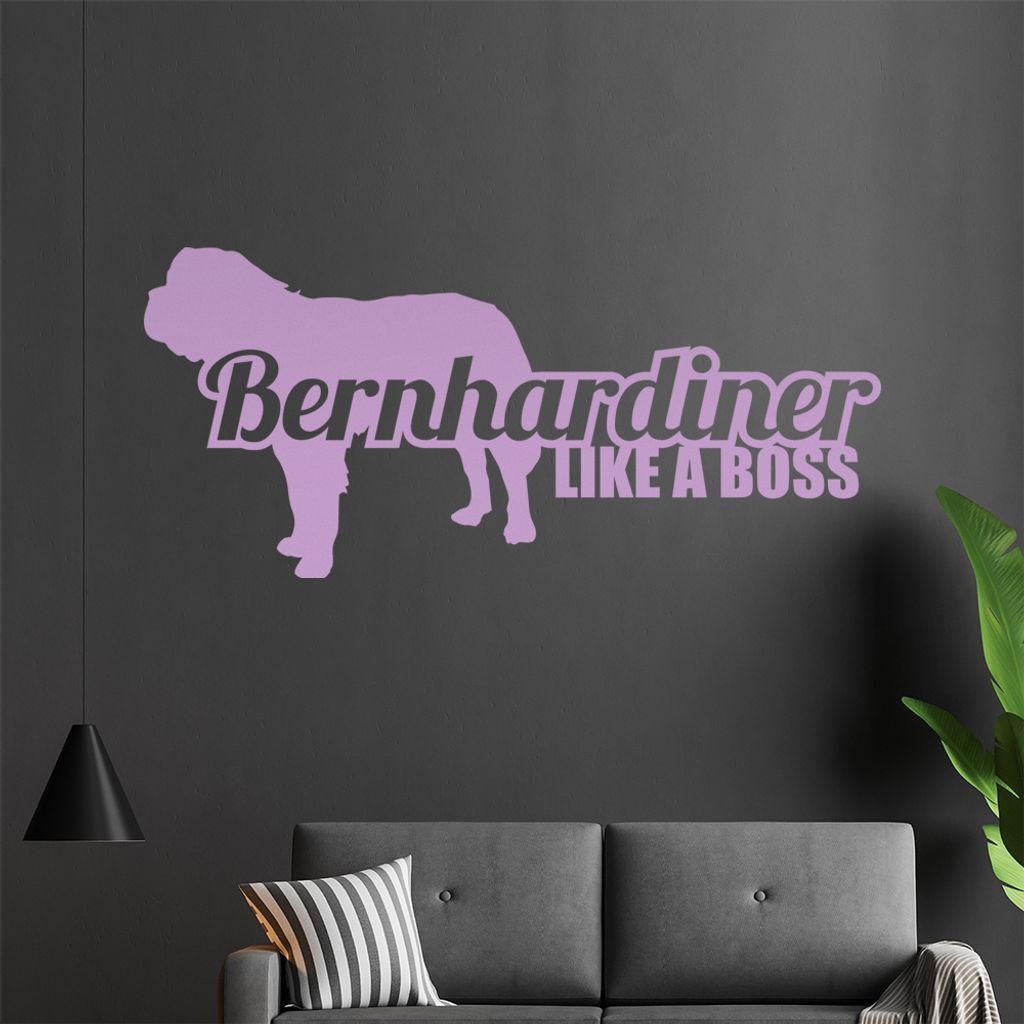 KIWISTAR Bernhardiner Like a Boss grosser Hund Wandtattoo in 6 Größen - Wandaufkleber Wall Sticker - Dekoration, Küche, Wohnzimmer, Schlafzimmer...