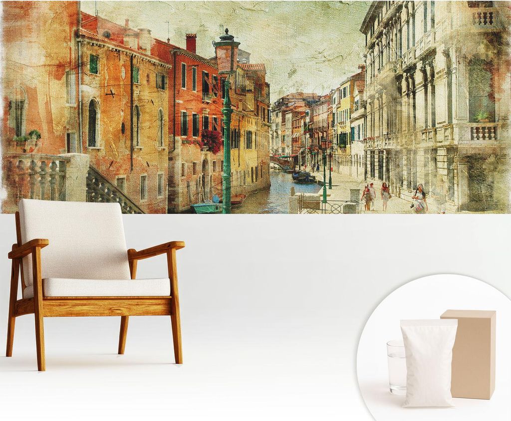 Fototapete - 250x104 cm - Tapete - Wandtapete - Wandbilder - Dekofolie - Tapete Folie - Wand - Dekoration - Wohnzimmer - Stadteindruck