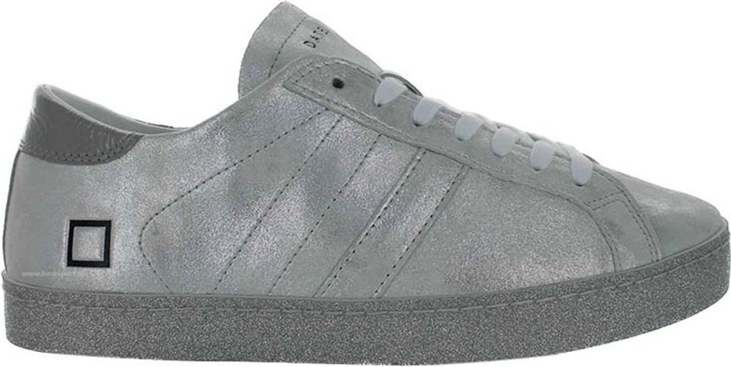 Italienische Damen D.A.T.E. HILL LOW CALF silberne Lederhalbschuhe 36