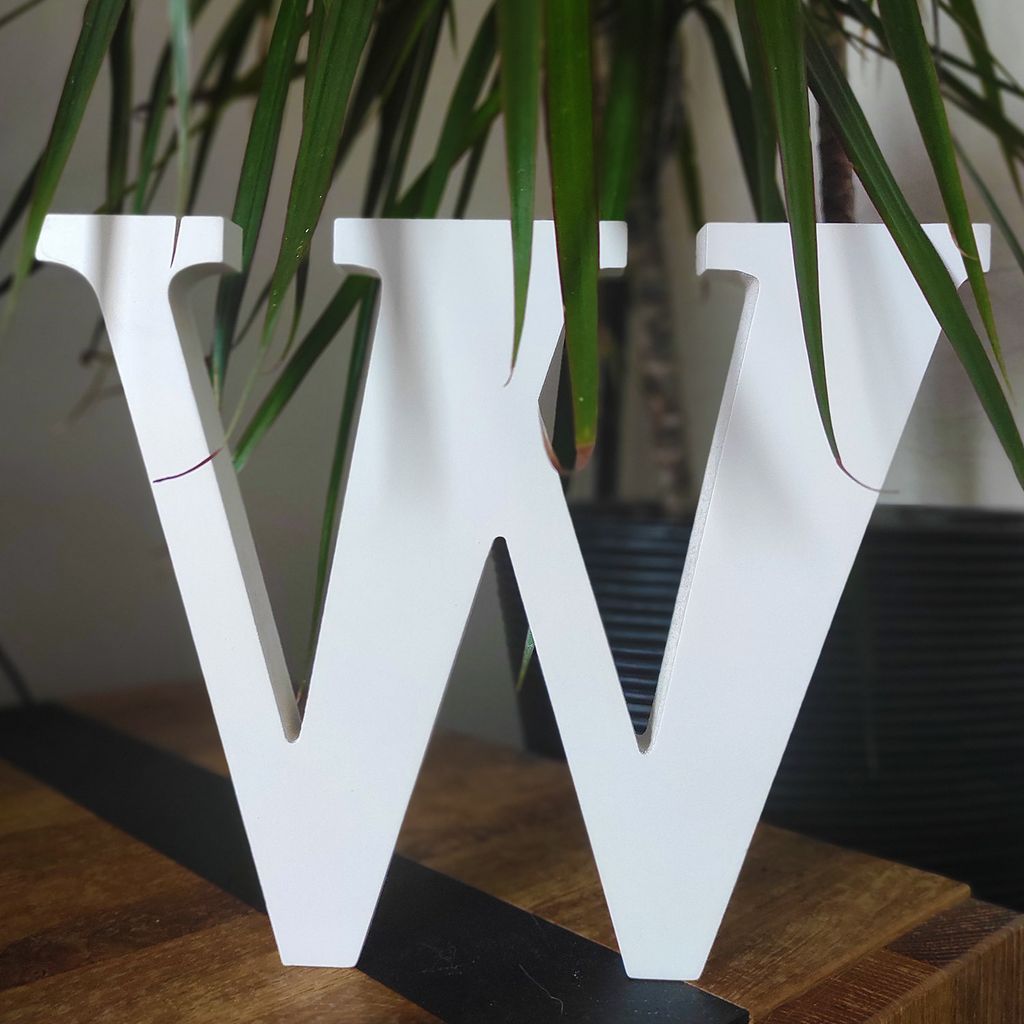 Holzbuchstabe weiß, ca. 20 cm, 1,8 cm Dicke, Buchstabe W Produktbild 