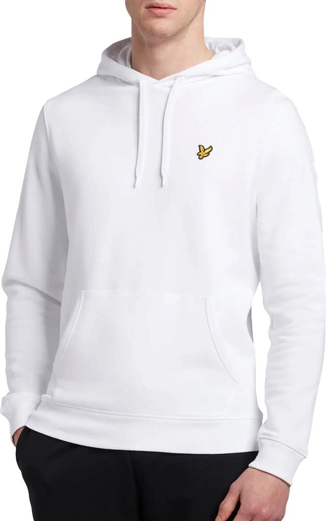Lyle & Scott Wit Sweatshirt Met Capuchon En Logo - L