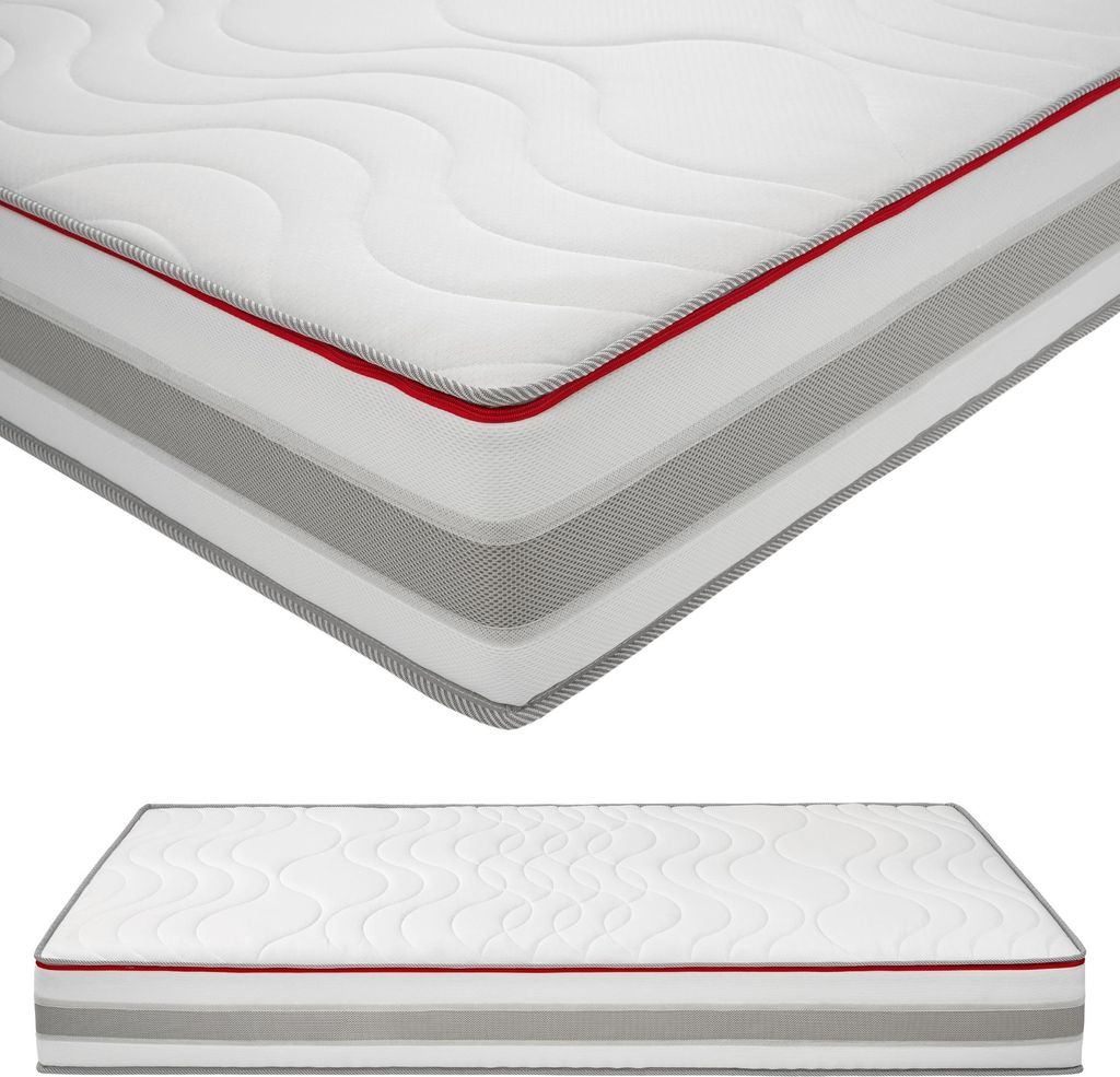FLEXX Kaltschaum Matratze 180x200 cm mit 3D Memory Foam - 7 Zonen; 25cm Höhe; H4, H3, H2 Misch-Härtegrad - Wendbare Kaltschaummatratze mit optima...