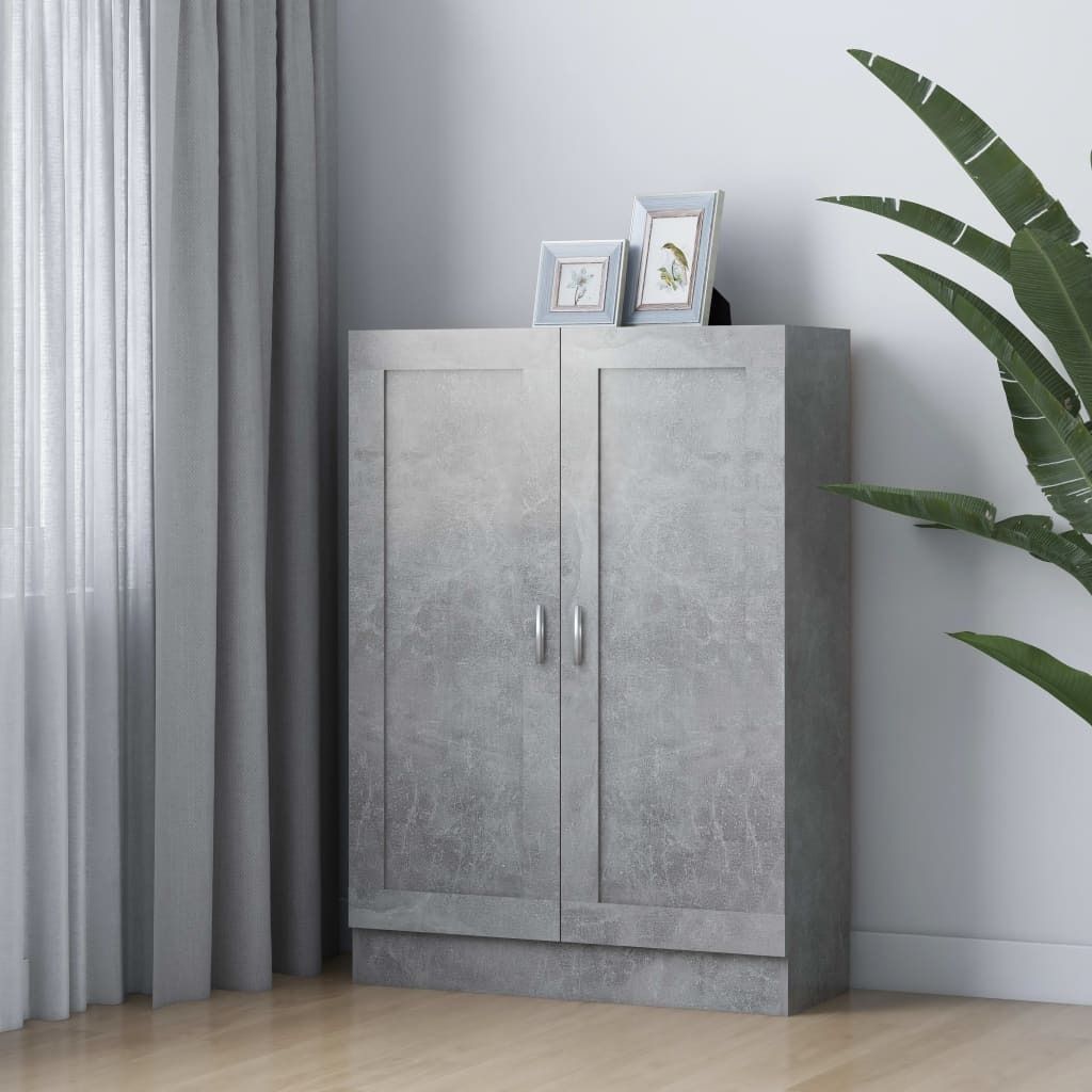 vidaXL Bücherschrank Betongrau 82,5x30,5x115 cm Holzwerkstoff - Bücherschrank - Bücherschränke - Bücherregal - Bücherregale