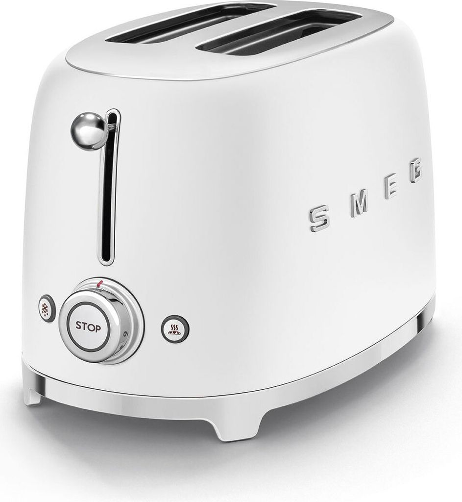Smeg TSF01WHMEU 50's Style 2-Schlitz-Toaster, Mattweiß Produktbild 