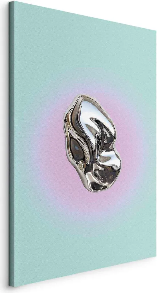 Offerta Quadro 80x120 Astratto Menta Viola | Effetto Metallo 3D
