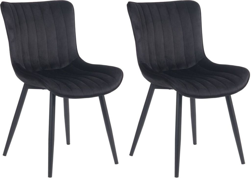 2er Set Stühle Largo Samt schwarz
