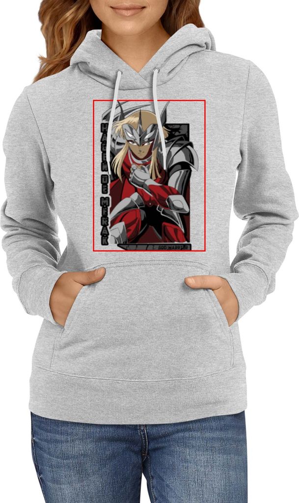 Damen Kapuzenpullover Anime Manga Saint Anime Seiya Knights Of The Zodiac Merak Beta Hagen, Lady 2XL / Grau