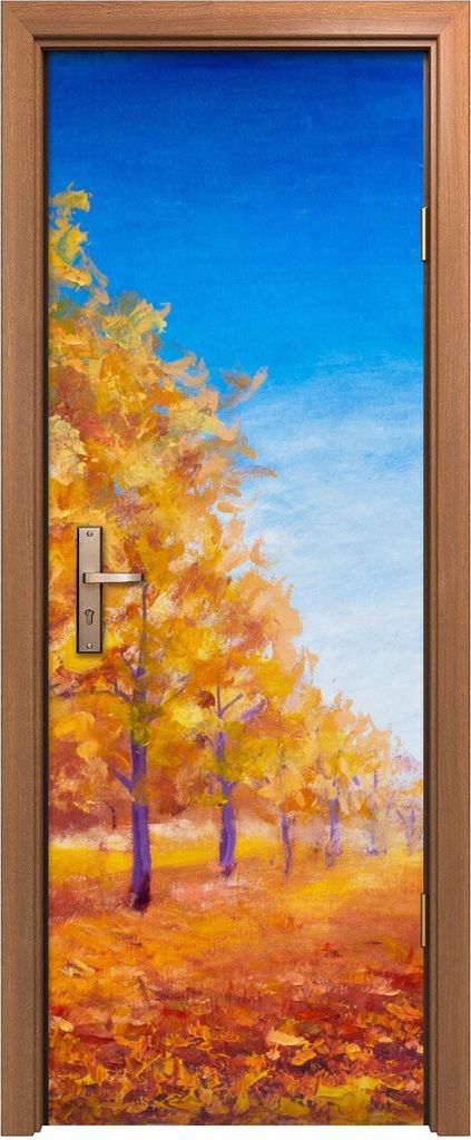 Türposter 70x200 cm Türaufkleber Türtapete Türfolie Klebefolie Herbst Textur Landschafts Malerei