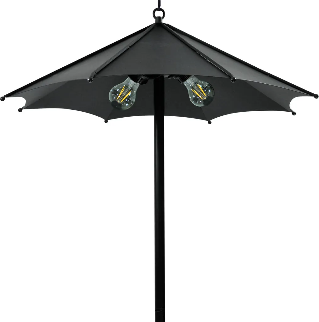 Grande suspension PARASOL en métal noir 165cm éclairage 3 sources E27 - 3